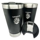 2 Copos Térmico Iron Maiden 500ml + Tampa + Abridor Embutido