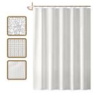 2 Cortina Box Banheiro 3D Antimofo Ganchos 180x180 Pev Vr