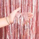 2 Cortinas Metalizadas Holográfica Franja 1m x 2m De Altura Para Decoração.