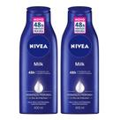2 Cremes Nivea Milk Hidratante Corporal Pele Seca 2 x 400ml