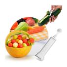 2 Descascador Furador Boleador Frutas Legumes Batata 2 Em 1