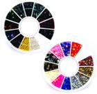 2 Discos Pedrarias Unhas Strass Caviar Tachinhas Margaridas