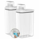 2 Dispenser Organizador Lavanderia Copo Medidor 2,3l Branco