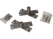 2 Dobradiça Porta Pivotante Madeira 150kg Pivô Pino Aço Inox