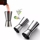 2 Dosador Bebidas Duplo Inox 60ml e 30ml Copo Medidor Drinks