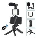 2 Em 1 Universal Mini Mão Mesa Tripé Estabilizador Suporte celular com iluminação