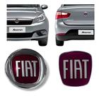 2 Emblema Grade Dianteira Porta Mala Grand Siena 2011 A 2013 Vermelho