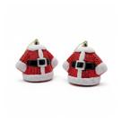 2 Enfeites de Natal Roupinha Papai Noel Luxo Brilhante 10cm