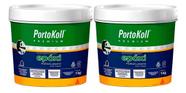 2 Epóxi Porcelanato Portokoll Impermeável 1kg Cinza Platina