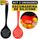 2 Escumadeiras Espátulas De Silicone Utensílios Para Frituras Arroz E Alimentos
