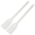 2 Espátulas Plásticas Retas Industriais Estreitas Brancas para Restaurantes 49,5cm