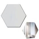 2 Espelhos Adesivo em Acrílico Decorativo Hexagono 28x32cm