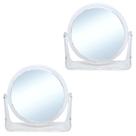 2 Espelhos de Mesa Giratório 12cm Dupla Face Moldura Acrílico