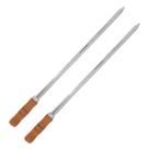 2 Espetos Espada 40cm De Inox Com Cabo Madeira - Churrasco