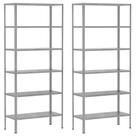2 Estante Multiuso Para Loja Livros Quarto Sala Almoxarifado Estoque Armário 6 Bandejas De Aço Resistente 60cm Galvanizada 2 Estante Multiuso Para Loja Livros Quarto Sala Almoxarifado Estoque Armário 6 Bandejas De Aço Resistente 60cm Galvanizada