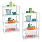 2 Estante Plastica Modular Multiuso 4 Prateleiras Até 200kg 2 Estante Plastica Modular Multiuso 4 Prateleiras Até 200kg