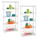 2 Estante Plastica Modular Multiuso 5 Prateleiras Até 250kg