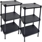 2 Estantes de Plástico Modular Multiuso 3 Prateleiras 1 Torre Preta Montável 39 Kg Qualyplas 2 Estantes de Plástico Modular Multiuso 3 Prateleiras 1 Torre Preta Montável 39 Kg Qualyplas