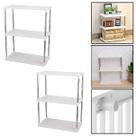 2 Estantes Metal Modular 3 Prateleiras Plástico Organizador