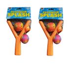 2 Estilingues Lançador Splash Ball c/ 4 Bolas Brinquedo