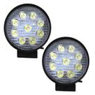 2 farol de milha forte auxiliar de led 27w redondo 12v 24v 6000k fino 2 farol de milha forte auxiliar de led 27w redondo 12v 24v 6000k fino