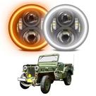 2 Farol Led 7pol Jeep Cj 3a 3b M38 Cj4 Cj5 Cj6 Cj7 Cj8 Wills