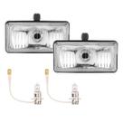 2 Farol Milha Retangular Vidro Caminhão + 2 Lâmpadas 24V H3