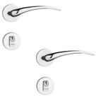 2 Fechadura Externa Classic 40mm Pado Cromada Roseta Redonda