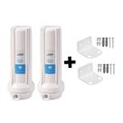 2 Filtros Água 9 3/4 Ponto De Uso Pou Bbi + 2 Suportes Metálicos