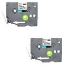 2 Fitas Tze Tz 231 Compatível Rotulador Brother Branca 12mm