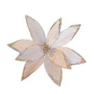 2 Flores de natal em tecido poinsetia champanhe luxo 32cm 2 Flores de natal em tecido poinsetia champanhe luxo 32cm