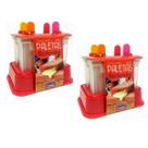 2 Forma De Picolé Para Paleta Mexicana Recheada C/ 8 Palitos