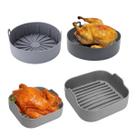 2 Formas Cozimento Silicone Fritadeira Microondas Air Fryer Com Alça