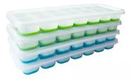 2 Formas De Gelo Cubo Com Tampa Rígida Flexível Fundo Silicone