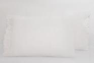 2 Fronhas 50cmX70cm 100% Algodão 180 Fios Barrado Bordado Mandala Branco