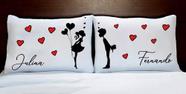 2 Fronhas De Travesseiro Para Casal / Namorados - Com Nome 2 Fronhas De Travesseiro Para Casal / Namorados - Com Nome