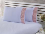 2 Fronhas King 60cmx80cm 100% Algodão 200 Fios Palha Barrado Jacquard Rosê 2 Fronhas King 60cmx80cm 100% Algodão 200 Fios Palha Barrado Jacquard Rosê