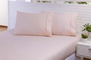 2 Fronhas King 60x80 100% Algodão 180 Fios Ponto Palito Rosé
