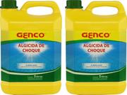 2 Galão Algicida De Choque 5 Litros Genco Limpeza Agua Verde