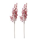 2 Galho Natalino Berries Bolinha Vermelha Árvore Natal 65Cm