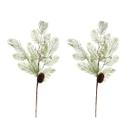 2 Galho Pick Folhagens Berries Pinha 68Cm Árvore De Natal