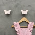 2 Ganchos de parede infantil decoração borboleta rosa 2BoMk6