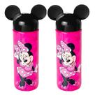 2 Garrafinhas da Minnie com Orelhas Rosa Estampada 500ml