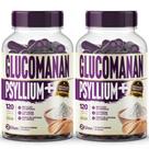 2 Gluco ma nnan Psy llium 120 Cápsulas 500mg Premium