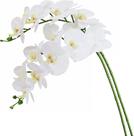 2 Hastes de Orquídeas Artificiais Brancas Realista 90cm