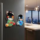 2 Ímã Decorativo Gueixa Japonesinha De Kimono Em Porcelana Colorido Gueixa