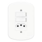 2 Interruptor Paralelo + Tomada 2P+T 10A 250 Volts Blanc - 1365 - FAME