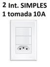 2 interruptor simples e 1 tomada padrão 2p+t 10a 2921 evidence fame