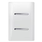 2 Interruptores Paralelo Horizontal Cromado com Placa 4x2 Branco 12006 Novara 2 Interruptores Pa 2 Interruptores Paralelo Horizontal Cromado com Placa 4x2 Branco 12006 Novara 2 Interruptores Pa