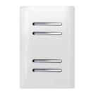 2 Interruptores Simples +2 Interruptores Paralelo Cromado com Placa 4x2 Branco - DC-1200174 - NOVARA